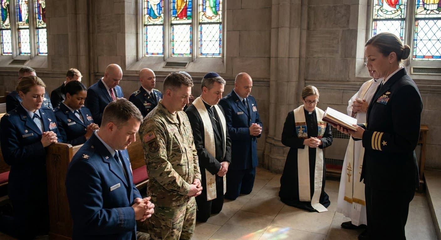 Chaplains praying together
